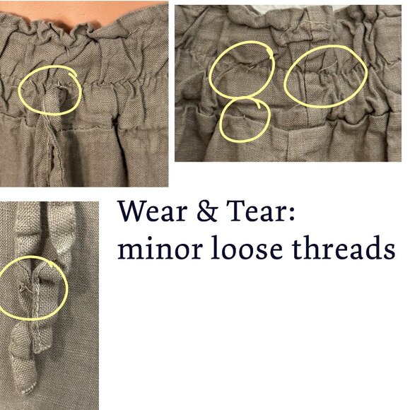 Made in Italy 100% Linen Meo Meli Elastic Waist Grey Beige Pants - Picture 8 of 9